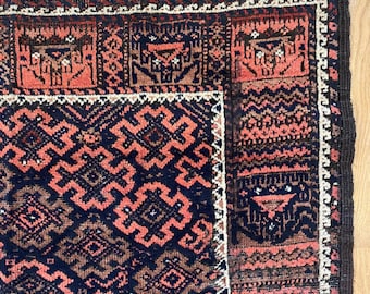 Vintage Rug 3' 2 x 5' 2 Brown Tribal Hand Knotted Oriental Rug