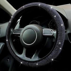 Bling Steering wheel Cover for Women with Crystals Universal fit Steering Custom Car Accessories Sparkling steering Protector