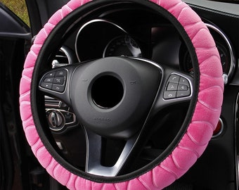 Plush Steering wheel Cover for Women Universal fit Steering wheel cover Custom Car Accessories Pink