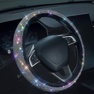 Bling Steering wheel Cover for Women Universal fit Steering wheel cover Custom Car Accessories  Sparkling steering Protector
