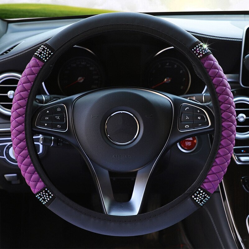 Purple Elephant Steering Wheel Cover Women Girl Car Accessories Interior Universal 15 inch Auto Anti-Slip Protector for Truck at MechanicSurplus.com