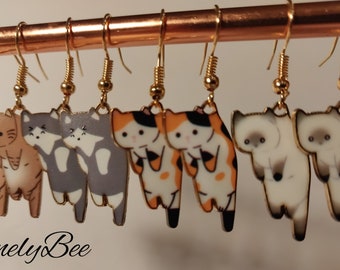 Cute  Kittens | Hanging Cat Earrings| Gift | Kawaii | Cat Gifts| Cat Lovers Gifts | Gifts for Friends | Cute Gift | Letterbox