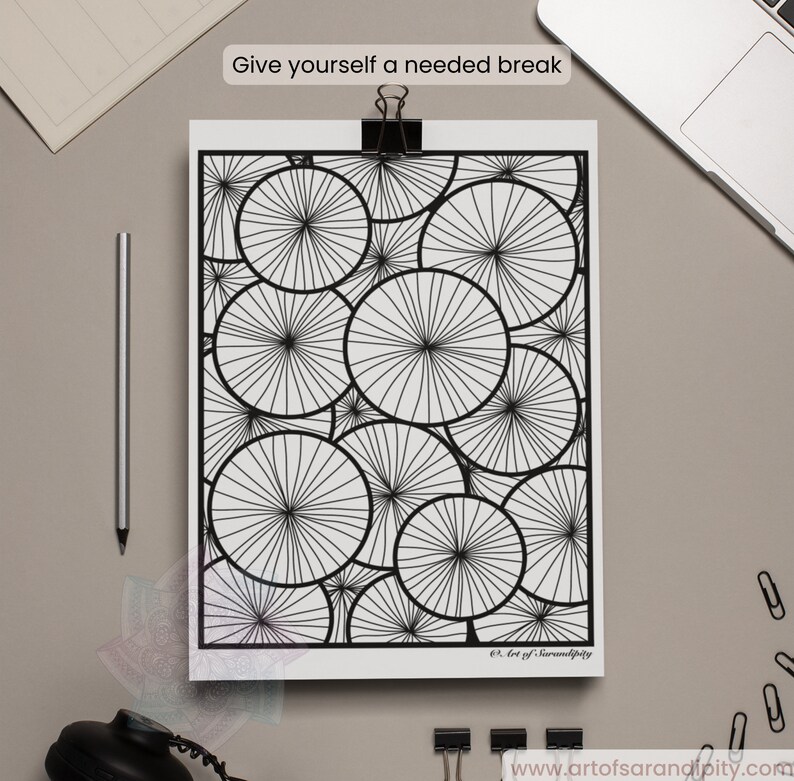 Zen Coloring Page Adult Coloring PDF Hand-drawn Printable - Etsy