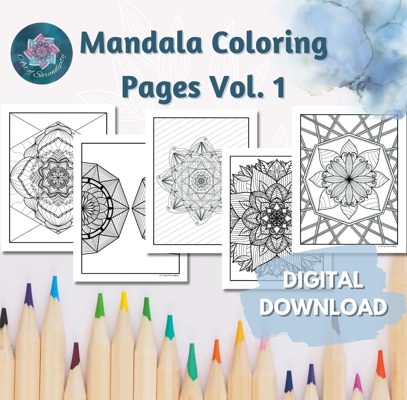 Mandala Coloring Pages Relaxing Coloring Pages 5 Printable - Etsy