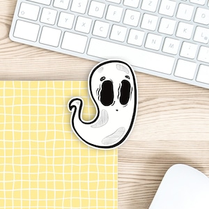 Origin Albert|Gespenst Vinyl Aufkleber|gruseliger Planer Sticker Briefpapier|Wunderschöne Geister Aufkleber|glänzend oder matt laminiert