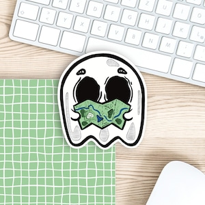 Camping Norbert|Geist Vinyl die cut Aufkleber|gruselige Planer Aufkleber|gruselige Planer Aufkleber|glänzend oder matt laminierte Oberfläche