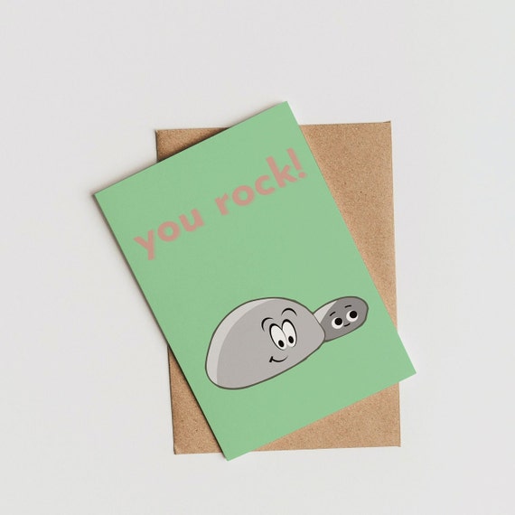 Cute 'You Rock' card, personalised send direct option