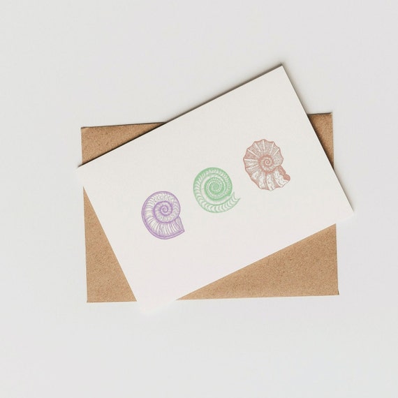 Pastel Ammonite card, personalised send direct option