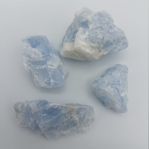 Blue calcite crystals