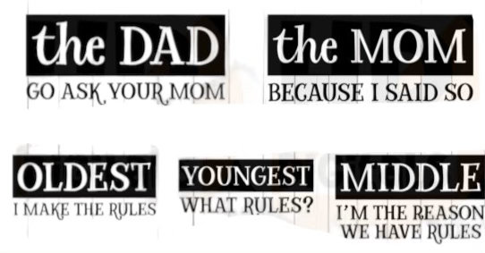 5 Family SVG PNG ESP Files - Etsy
