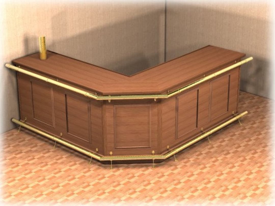 45 Degree L Shaped Bar Plans Etsy