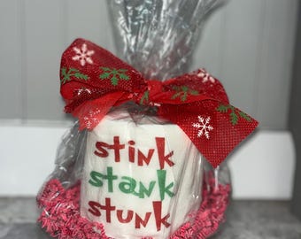 Christmas Holiday Sublimated Toilet paper Decoration/Green monster Gag gift/White elephant gift/Unique Christmas GagGift/Bathroom Decor