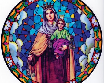 Our Lady of Mount Carmel Suncatcher