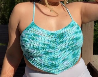 Quick Beginner Friendly - Gemi Crop Top - Halter Top - Crochet Pattern