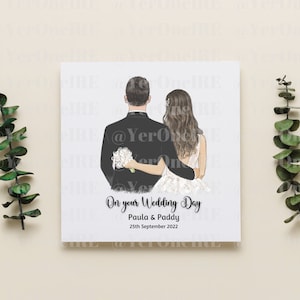 Personalised wedding card, simple card, wedding card, wedding gift, Mr & Mrs, wedding, wedding day card, Bride and Groom