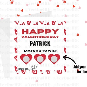 Personalizzato divertente biglietto di San Valentino, gratta e vinci di San Valentino, per fidanzato o fidanzata, marito o moglie, biglietto di auguri di San Valentino