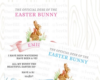 Lettera personalizzata del coniglietto pasquale, certificato della bella lista del coniglietto pasquale, simpatico coniglio pasquale, certificato di buona Pasqua per bambini, caccia alle uova di Pasqua