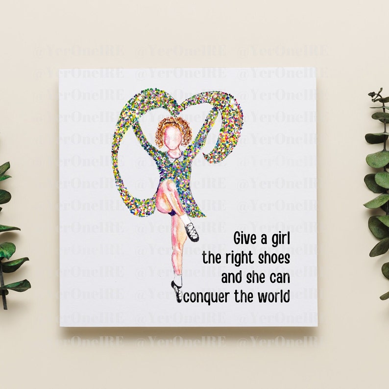 Carte de danse irlandaise, danse irlandaise, citation inspirante, art arc-en-ciel, aquarelle, irlandais, cadeau pour professeur, carte de félicitations, personnalisation image 7