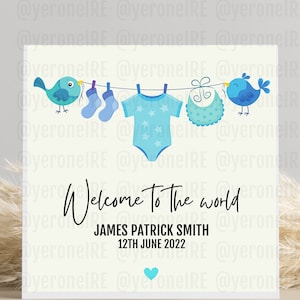 Tarjeta personalizada para bebés nuevos, Tarjeta para niños, Tarjeta para bebés, Tarjeta para bebés nuevos y lindos, Tarjeta para nuevos padres, Tarjeta personalizada de bienvenida para bebés nuevos