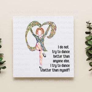 Carte de danse irlandaise, danse irlandaise, citation inspirante, art arc-en-ciel, aquarelle, irlandais, cadeau pour professeur, carte de félicitations, personnalisation image 2