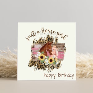 Personalisierte Geburtstagskarte für Pferdeliebhaber, Pferdemädchen Geburtstagskarte, Happy Birthday Card für Mädchen, Glückwunschkarte, Mutter, Tochter, Nichte