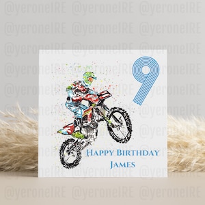 Carte de joyeux anniversaire de motocross, carte d'anniversaire personnalisée, carte de moto, carte d'anniversaire de moto, papa de carte d'anniversaire de moto, carte d'âge