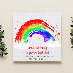 Tarjeta de primer día de escuela personalizada, guardería, preescolar, escuela primaria, 1er día de escuela, tarjeta de felicitación, tarjeta personalizada, niños