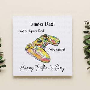 Biglietto per la festa del papà, Papà giocatore, Arte arcobaleno, Festa del papà 2022, Regalo per la festa del papà, Festa del papà, Papà, Nonno, Nonno, Personalizzato, XBOX, PS5