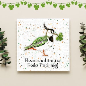 Carte de voeux pour la Saint-Patrick, carte Shamrock, St Paddys Day, carte en langue irlandaise pour la Saint-Patrick