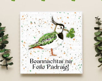 Carte de voeux pour la Saint-Patrick, carte Shamrock, St Paddys Day, carte en langue irlandaise pour la Saint-Patrick