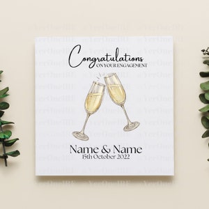 Personalisierte Glückwünsche zu Ihrer Verlobungskarte, Hochzeit & Verlobungskarte, Personalisierte Karte, Niedliche Verlobungskarte,