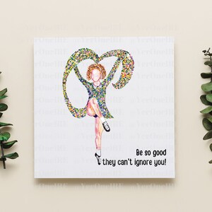 Carte de danse irlandaise, danse irlandaise, citation inspirante, art arc-en-ciel, aquarelle, irlandais, cadeau pour professeur, carte de félicitations, personnalisation image 6