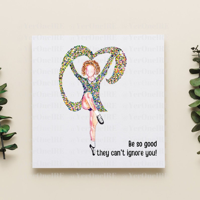 Carte de danse irlandaise, danse irlandaise, citation inspirante, art arc-en-ciel, aquarelle, irlandais, cadeau pour professeur, carte de félicitations, personnalisation image 6
