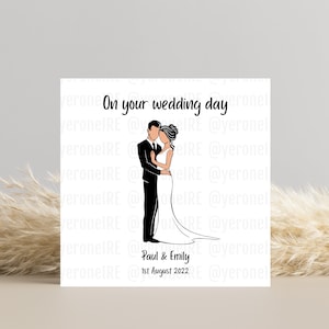 Personalised wedding card, simple card, wedding card, wedding gift, Mr & Mrs, wedding, wedding day card, Bride and Groom