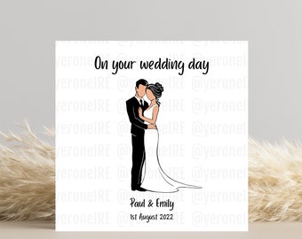 Personalised wedding card, simple card, wedding card, wedding gift, Mr & Mrs, wedding, wedding day card, Bride and Groom