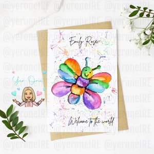 Novo cartão de bebê, bem-vindo ao mundo, cartão de bebê unissex, novo cartão de bebê personalizado, cartão para novos pais, cartão de boas-vindas personalizado de novo bebê