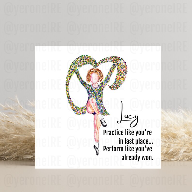 Carte de danse irlandaise, danse irlandaise, citation inspirante, art arc-en-ciel, aquarelle, irlandais, cadeau pour professeur, carte de félicitations, personnalisation image 8