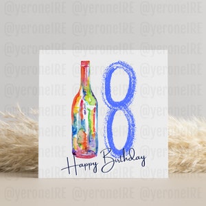 Kartka z okazji 18. urodzin, urodzony w 2004 roku, Kartka urodzinowa dla niego, Kartka urodzinowa dla niej, kartka urodzinowa z winem, prezent na 18. urodziny