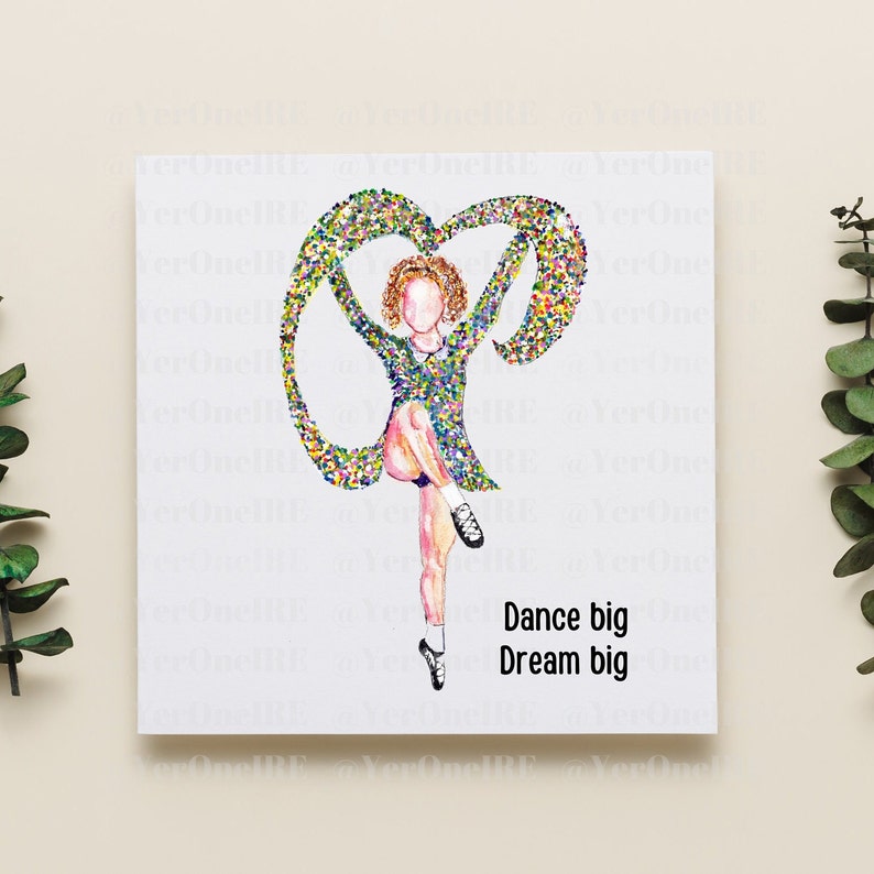 Carte de danse irlandaise, danse irlandaise, citation inspirante, art arc-en-ciel, aquarelle, irlandais, cadeau pour professeur, carte de félicitations, personnalisation image 3