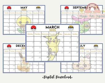 Pokemon Calendar 2023 Pokemon Calendar | Etsy