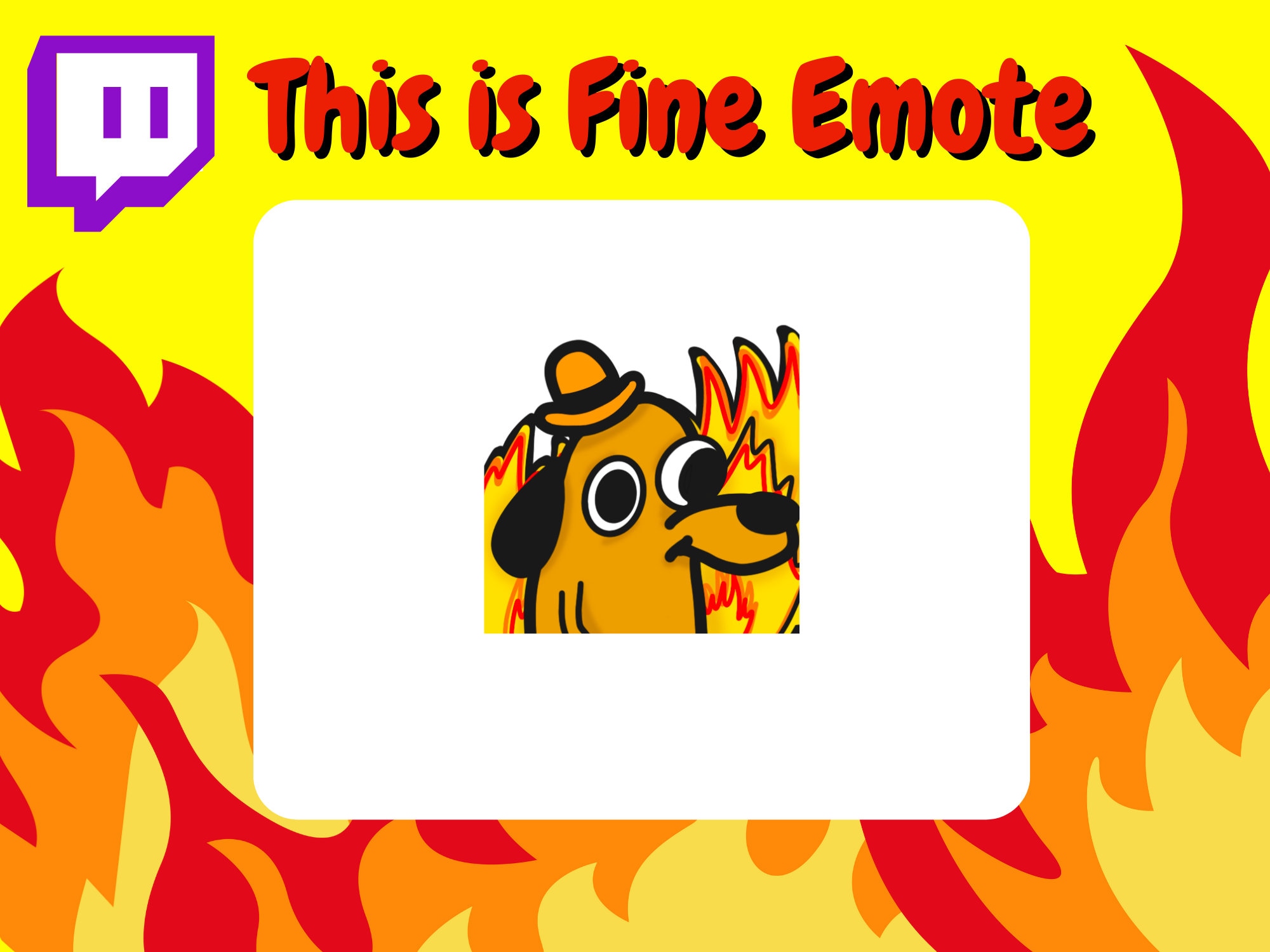 This is Fine Meme Emote Dog on Fire Emote Fine Dog Meme Etsy