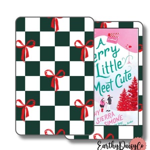 Coquette Bow Vinyl Wrap For Kindle, Checkered Kindle Skin, White Black Red Kindle Skin Decal, Kindle Basic Skins, Paperwhite E-reader Skin