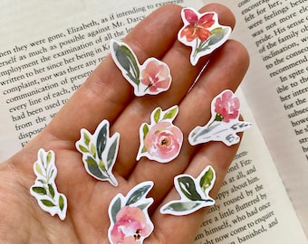 Watercolor Flower Stickers Assorted Floral Small Stickers For Planner Kindle Phone Case Sticker Pack Wildflowers Greenery Journal Stickers