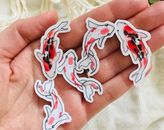 Koi Fish Mini Stickers, Small Sticker for Kindle, Pink Laptop Stickers, Kawaii Waterbottle Decal, Girly Stickers, Aesthetic Stickers Pack