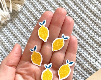 Lemon Watercolor Small Sticker Pack, Aesthetic Fruit Stickers, Cute Kindle Laptop Stickers, Waterproof Vinyl Decal, Girly Phone Stickers