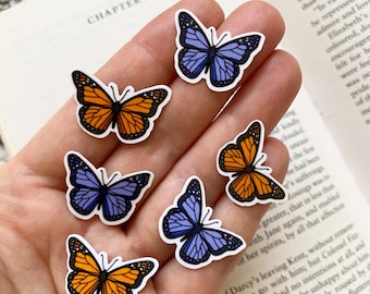 Monarch Butterfly Sticker, Orange Small Stickers, Aesthetic Boho Kindle Stickers, Reading Journal Assorted Sticker Pack, Gap Filler Stickers
