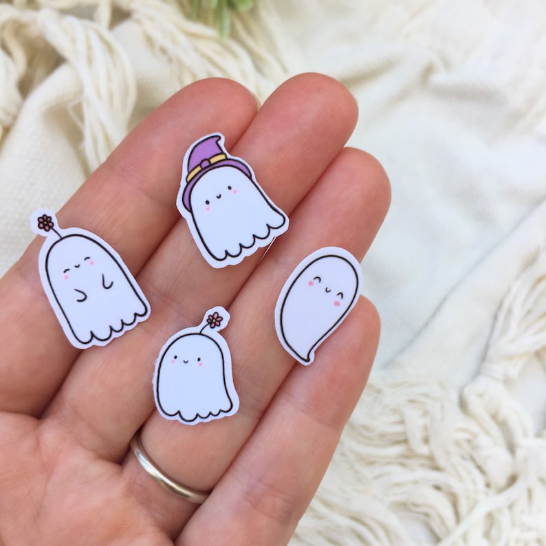 NEW! Cute Ghost Sticker, Halloween Sticker, Witchy Mini Sticker Pack, Small Sticker, Cute Sticker, Phone Case Sticker, Mini Vinyl Sticker 