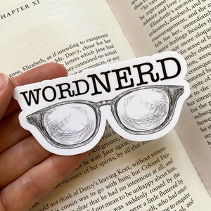 Word Nerd Bookish Stickers, Waterproof Kindle Stickers, Reading Journal Planner Stickers EReader Accessories, Bookworm Gift, Booktok Sticker