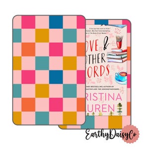 Checkered Kindle Skin, Brown Retro Kindle Skin Decal, Boho Pink Kindle Basic Skins, Kindle Paperwhite 2024 Skin,  Check Kindle Vinyl Wrap