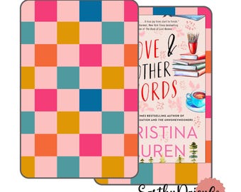 Checkered Kindle Skin, Brown Retro Kindle Skin Decal, Boho Pink Kindle Basic Skins, Kindle Paperwhite 2024 Skin,  Check Kindle Vinyl Wrap